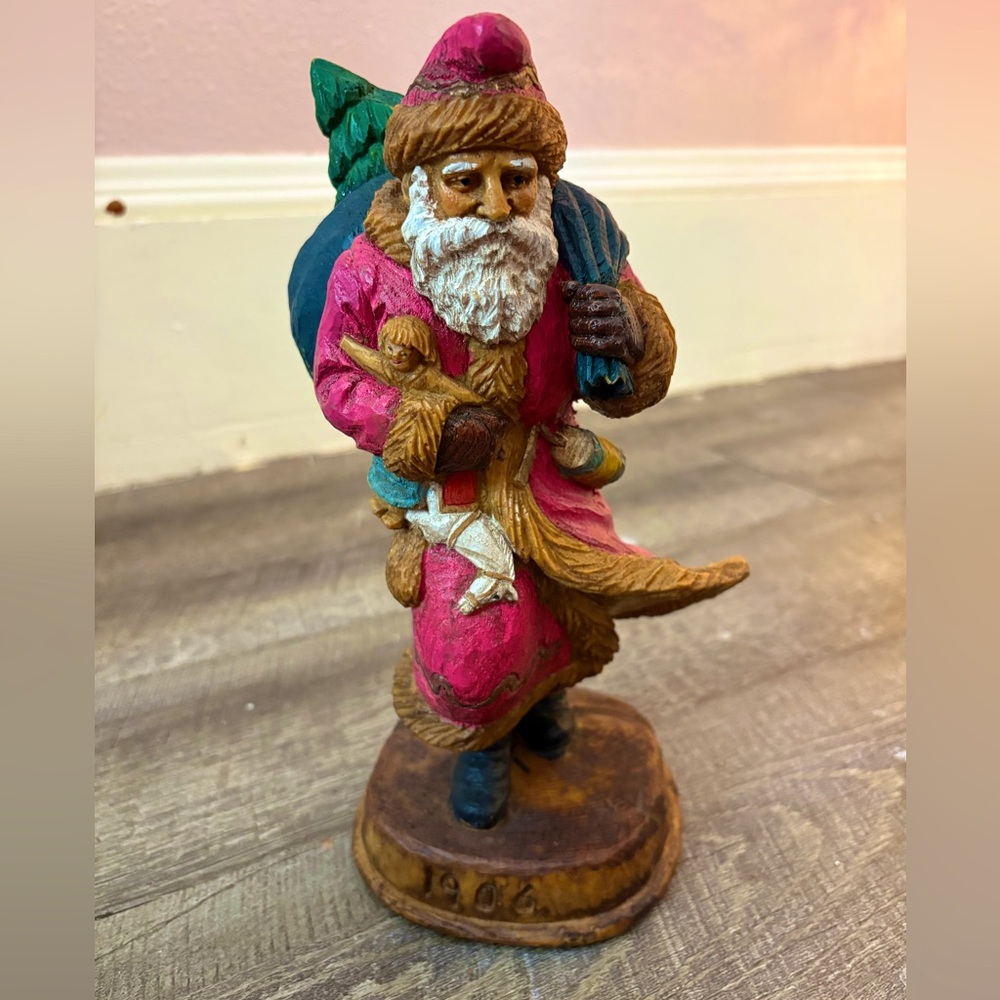Vintage 1906 Pink Santa Claus Figurine